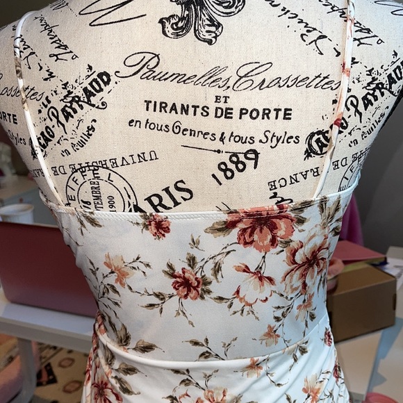 Ruched Flower Print Dress Designed by Windsor - Picture 11 of 12